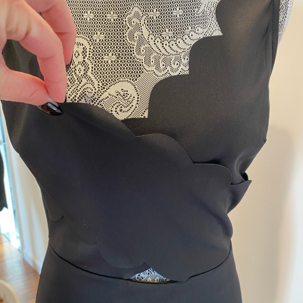 Scalloped Black Dress - Picture 4 of 5